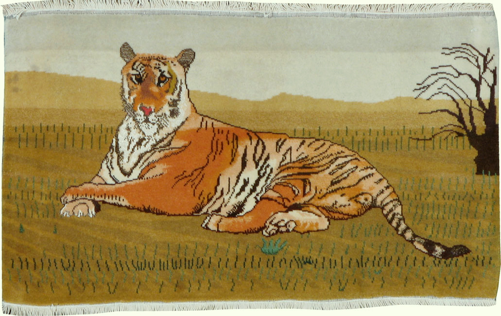 Vintage Persian Tabriz Pictorial Rug, No.22725 - Galerie Shabab