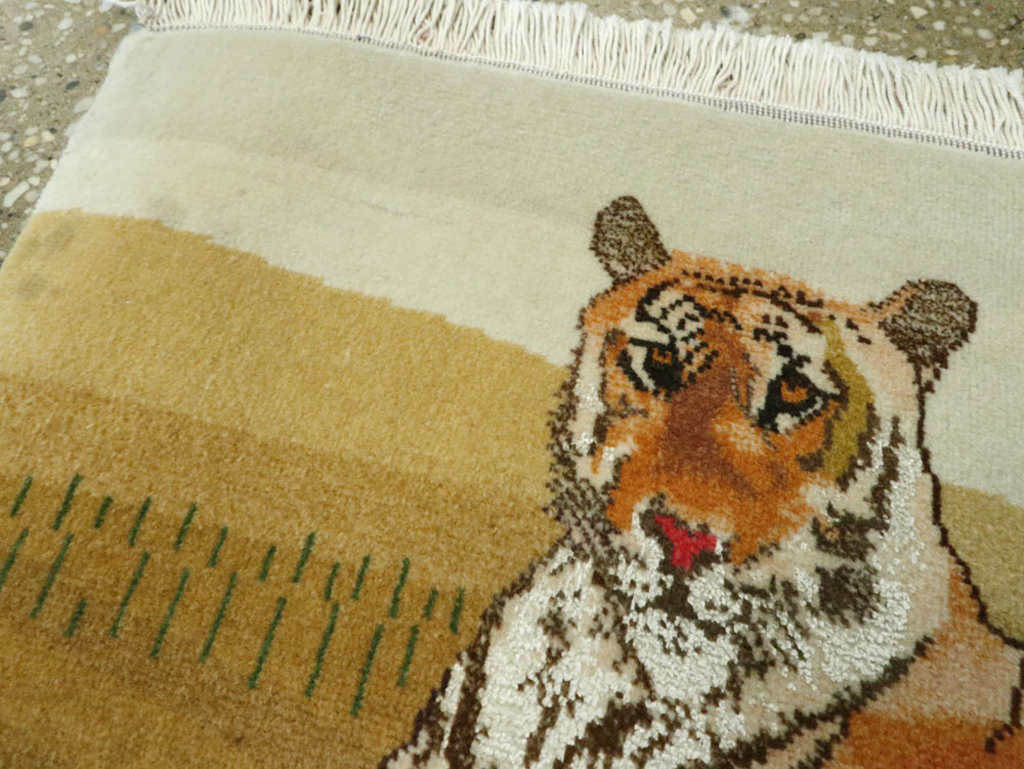 Vintage Persian Tabriz Pictorial Rug, No.22725 - Galerie Shabab