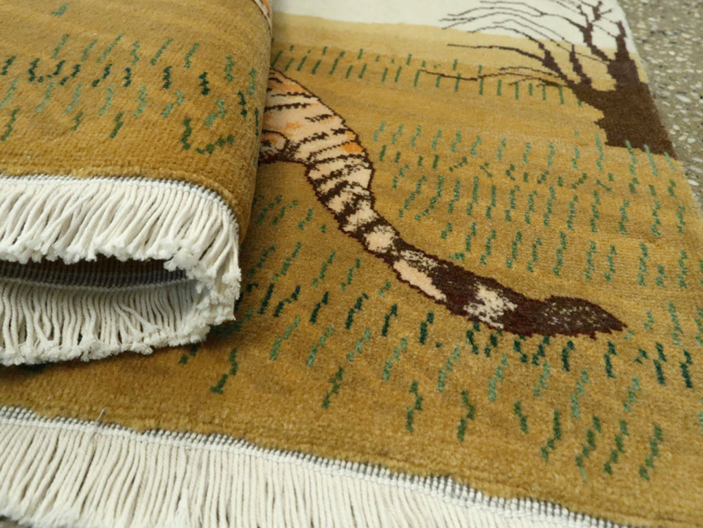 Vintage Persian Tabriz Pictorial Rug, No.22725 - Galerie Shabab