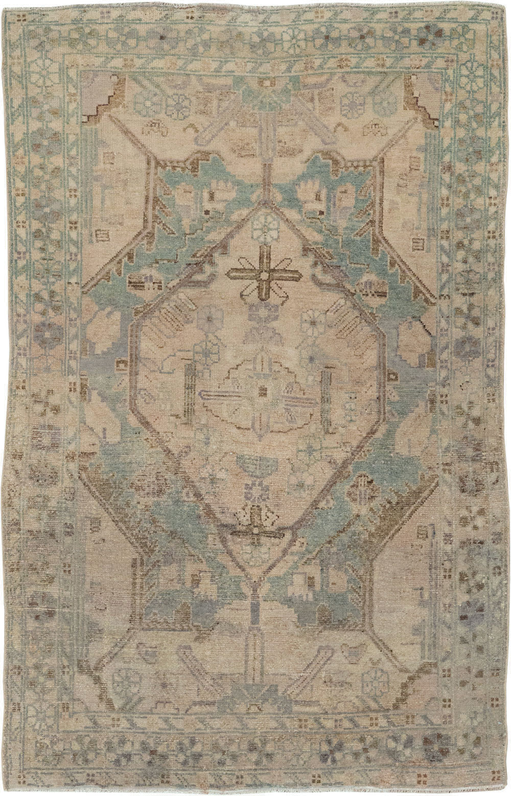 Vintage Persian Malayer Throw Rug, No.22728 - Galerie Shabab