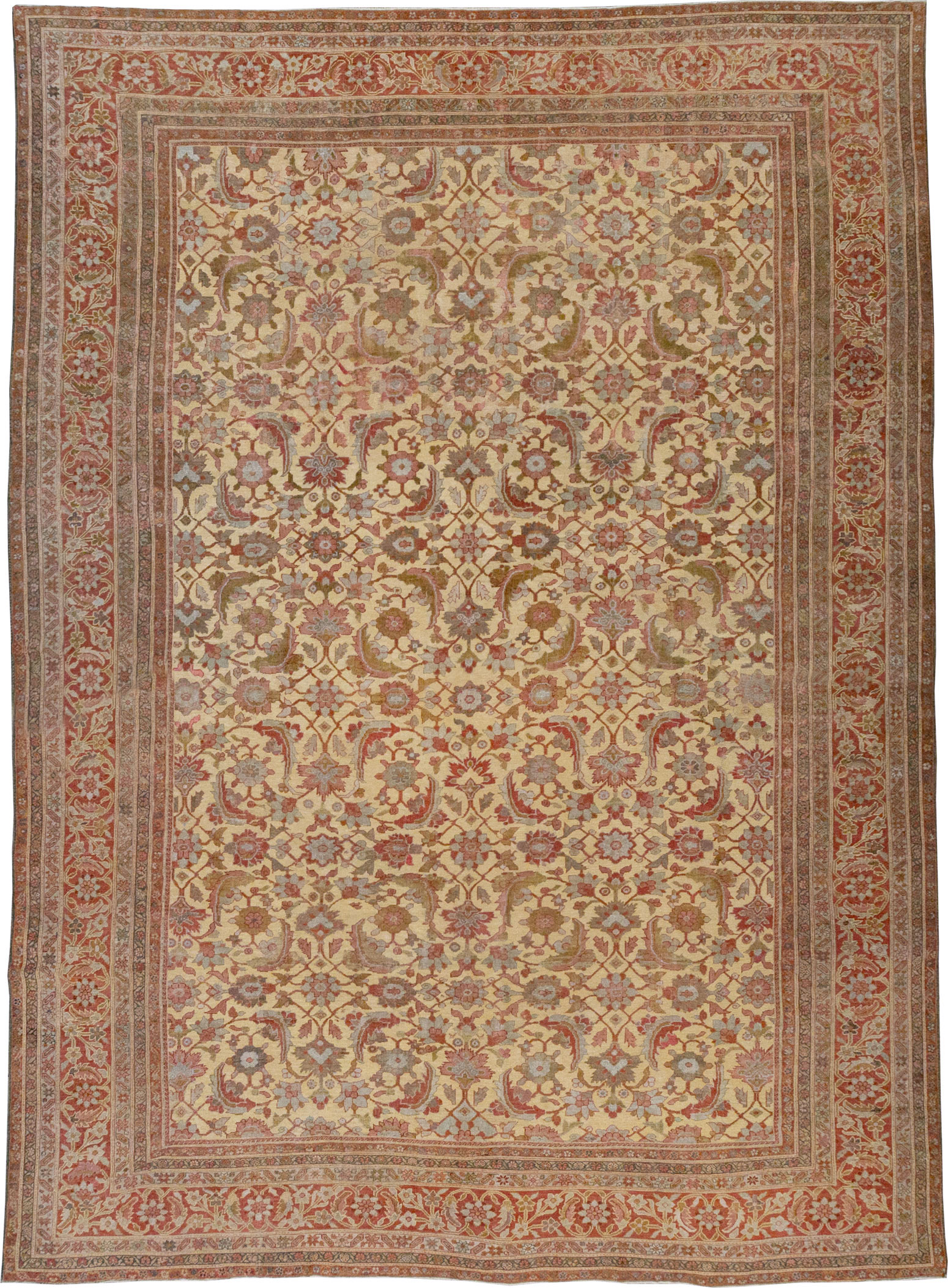 Antique Persian Mahal Oversize Carpet, No.22759 - Galerie Shabab