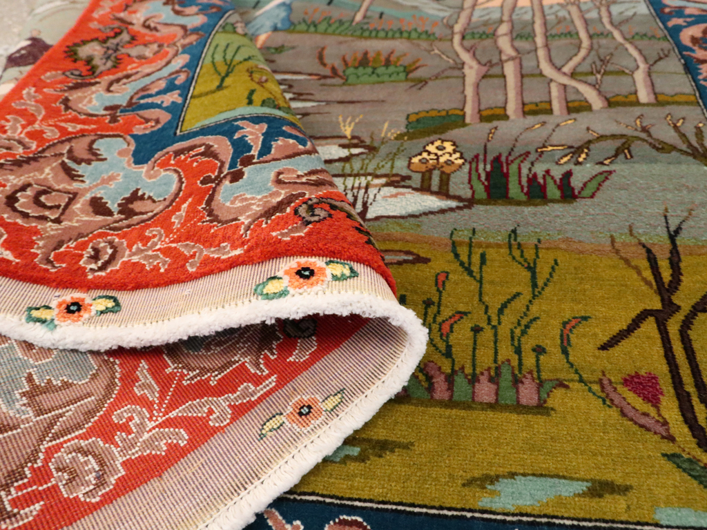 Vintage Persian Tabriz Pictorial Rug, No.22768 - Galerie Shabab