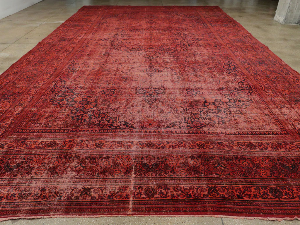 Antique Persian Mashad Over-Dye Carpet, No.22802 - Galerie Shabab