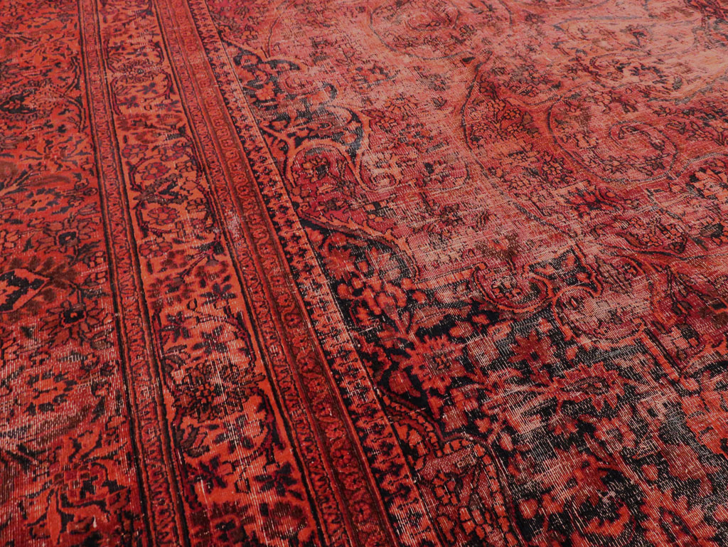 Antique Persian Mashad Over-Dye Carpet, No.22802 - Galerie Shabab