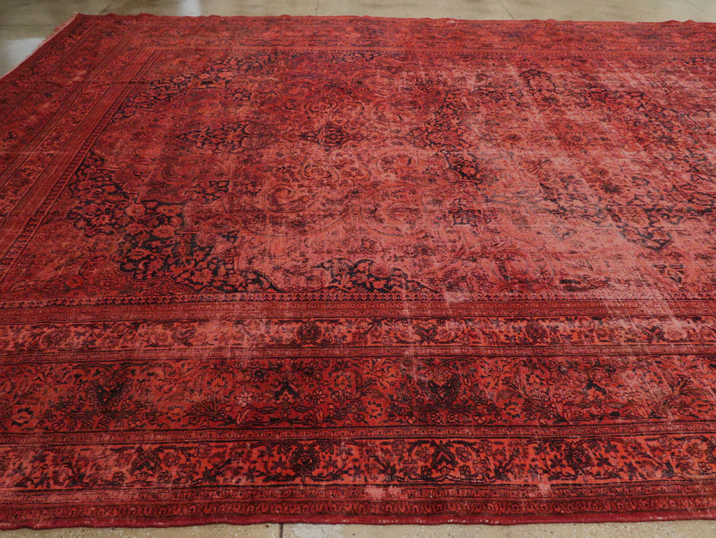 Antique Persian Mashad Over-Dye Carpet, No.22802 - Galerie Shabab