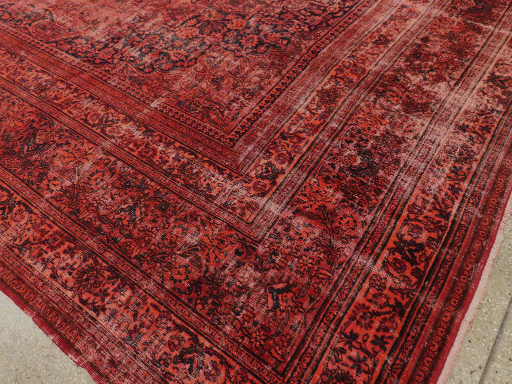 Antique Persian Mashad Over-Dye Carpet, No.22802 - Galerie Shabab