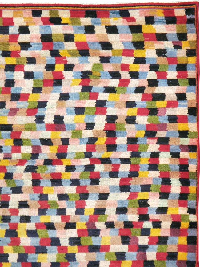 Vintage Persian Kashan Modernist Carpet, No.22839 - Galerie Shabab