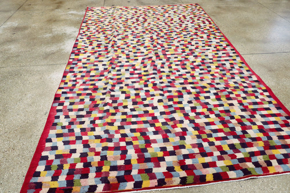 Vintage Persian Kashan Modernist Carpet, No.22839 - Galerie Shabab