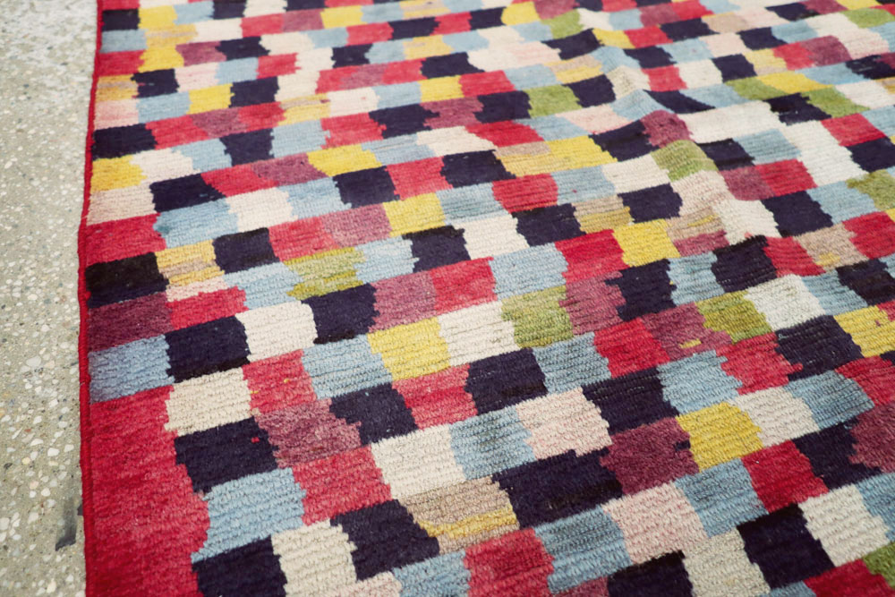 Vintage Persian Kashan Modernist Carpet, No.22839 - Galerie Shabab