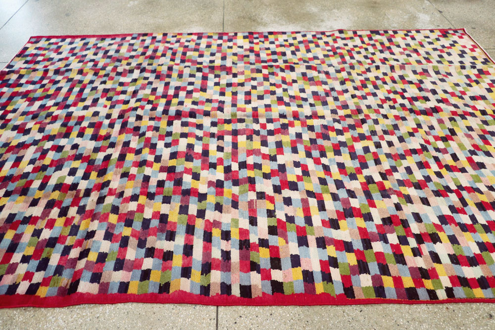 Vintage Persian Kashan Modernist Carpet, No.22839 - Galerie Shabab