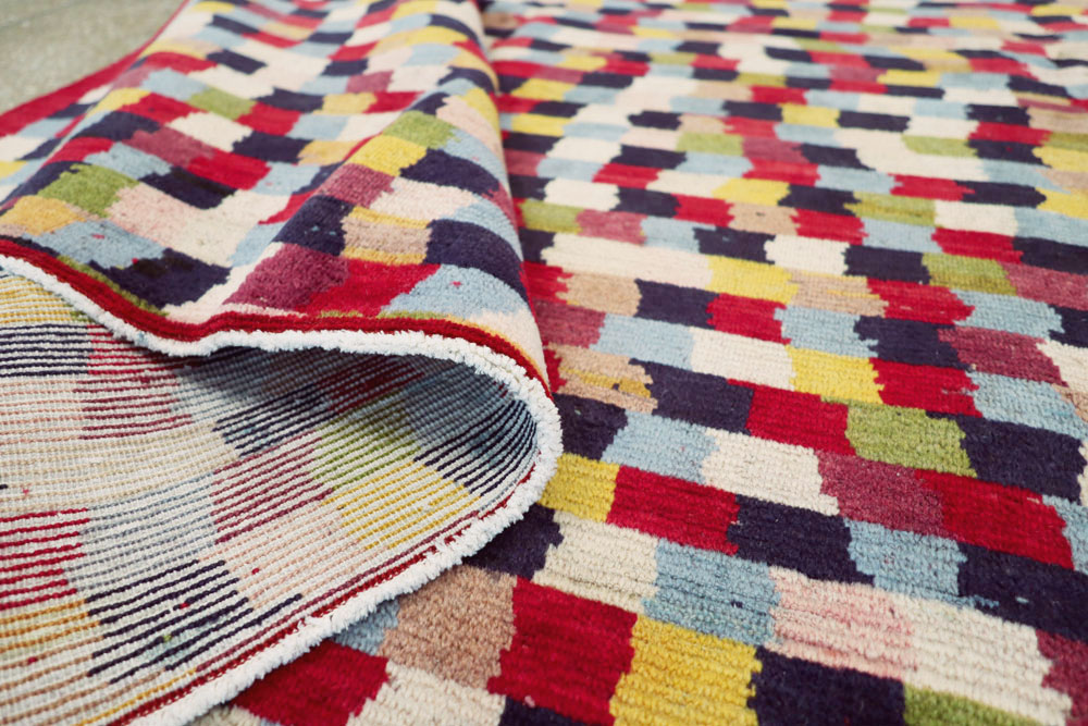 Vintage Persian Kashan Modernist Carpet, No.22839 - Galerie Shabab