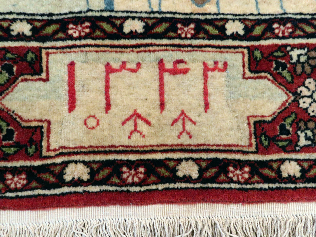 Antique Persian Tabriz Pictorial Map Rug, No.22840 - Galerie Shabab