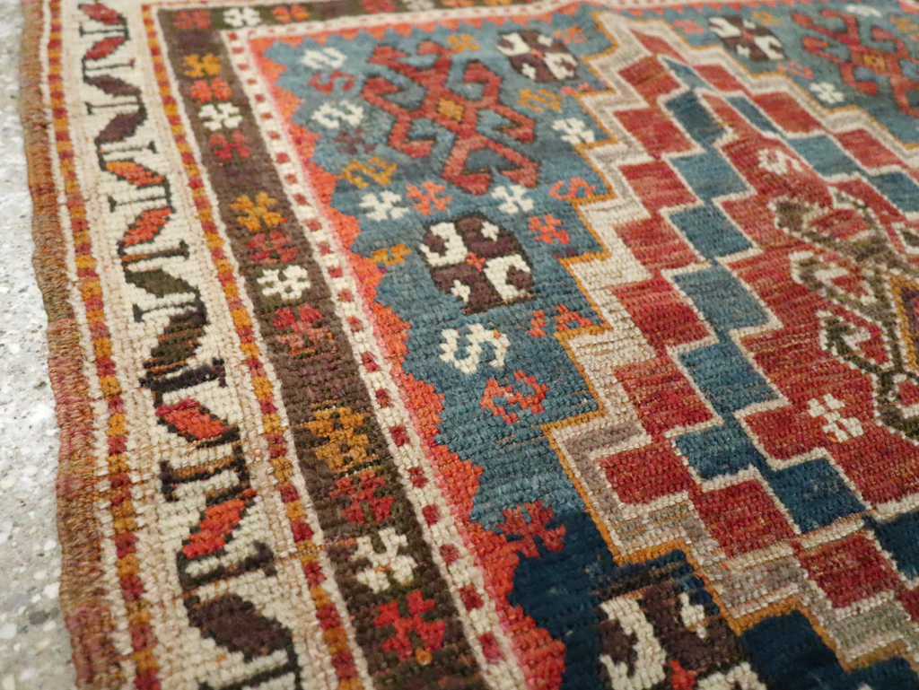 Antique Caucasian Kazak Square Throw Rug, No.22843 - Galerie Shabab