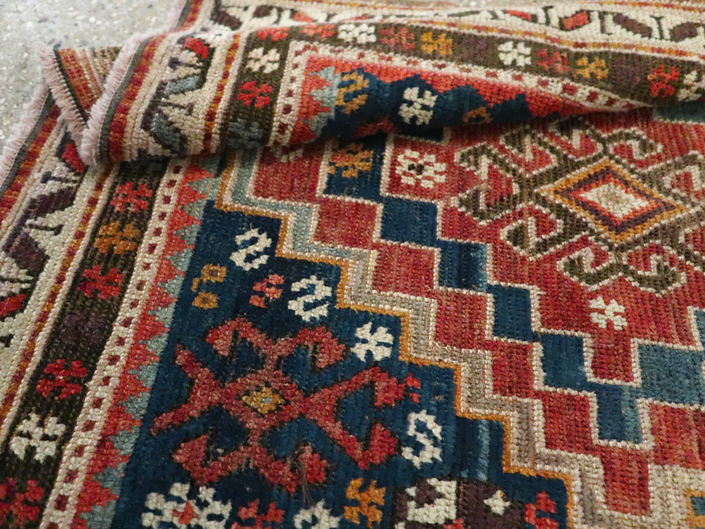 Antique Caucasian Kazak Square Throw Rug, No.22843 - Galerie Shabab