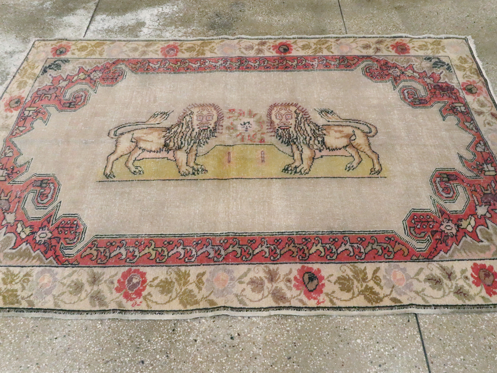 Antique Turkish Sivas Pictorial Rug, No.22858 - Galerie Shabab
