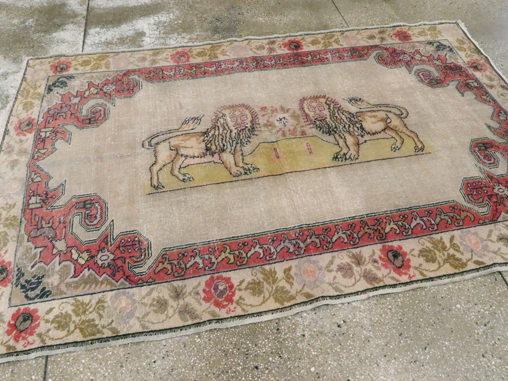 Antique Turkish Sivas Pictorial Rug, No.22858 - Galerie Shabab
