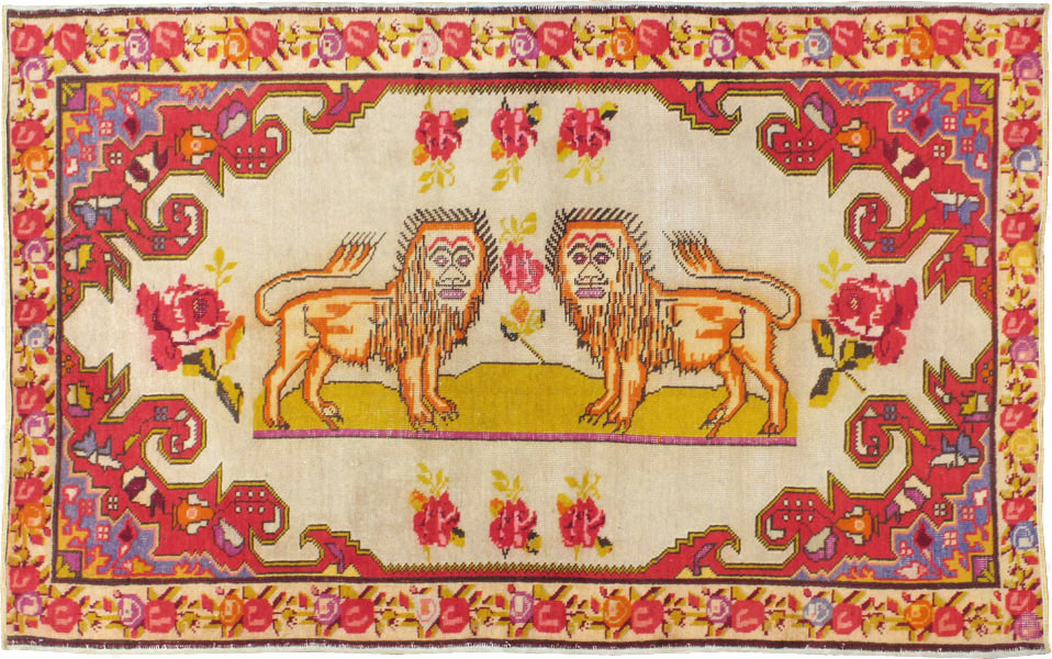 Antique Turkish Sivas Pictorial Rug, No.22859 - Galerie Shabab