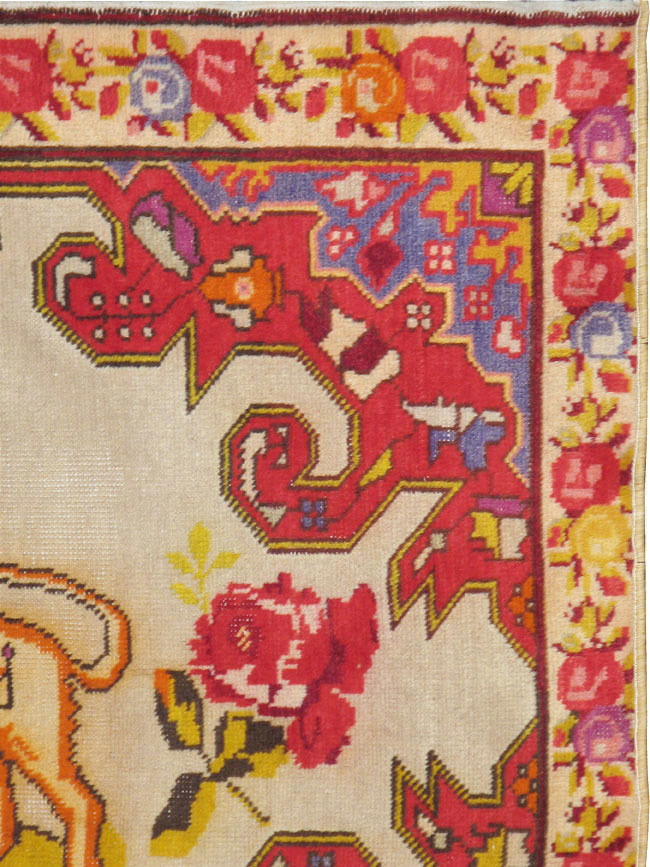 Antique Turkish Sivas Pictorial Rug, No.22859 - Galerie Shabab
