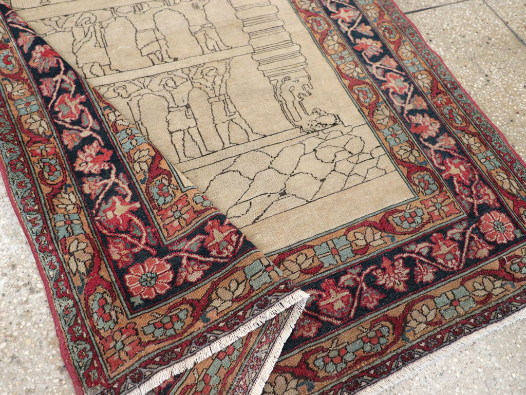 Antique Persian Lavar Kerman Pictorial Rug, No.22861 - Galerie Shabab