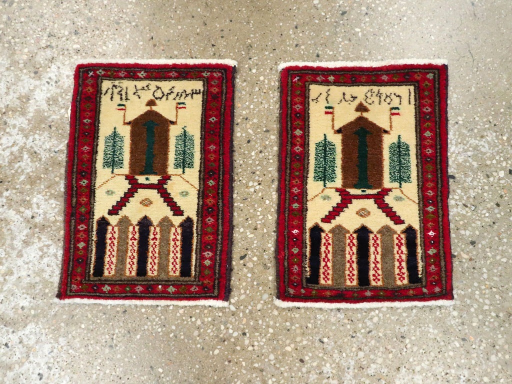 Vintage Persian Baluch Pictorial Rug (Pair: 1 of 2), No.22880 - Galerie Shabab