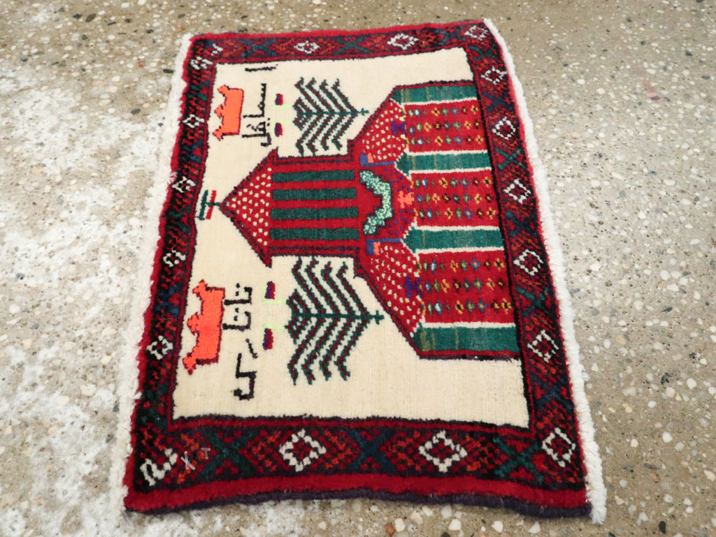 Vintage Persian Baluch Pictorial Rug, No.22881 - Galerie Shabab