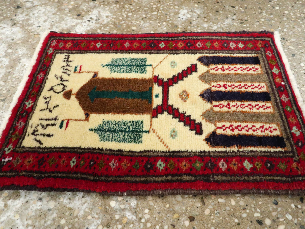 Vintage Persian Baluch Pictorial Rug (Pair: 2 of 2), No.22885 - Galerie Shabab