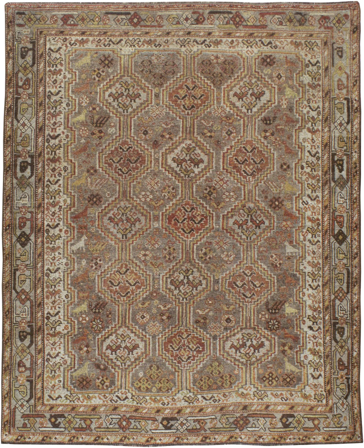Antique Persian Shiraz Square Rug, No.22898 - Galerie Shabab