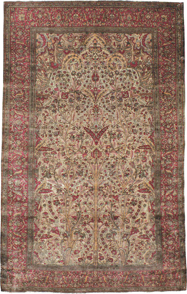 Antique Persian Silk Kashan Rug, No.22900 - Galerie Shabab