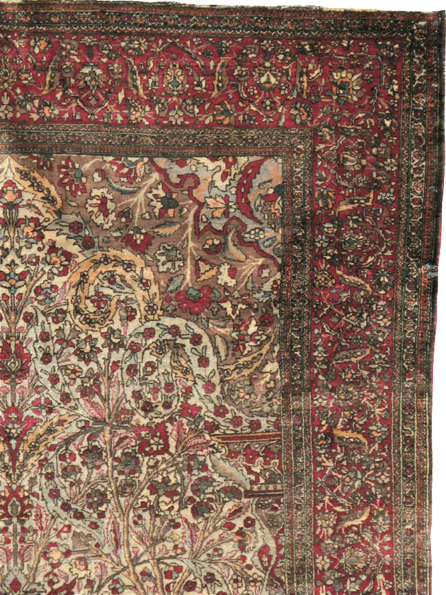 Antique Persian Silk Kashan Rug, No.22900 - Galerie Shabab