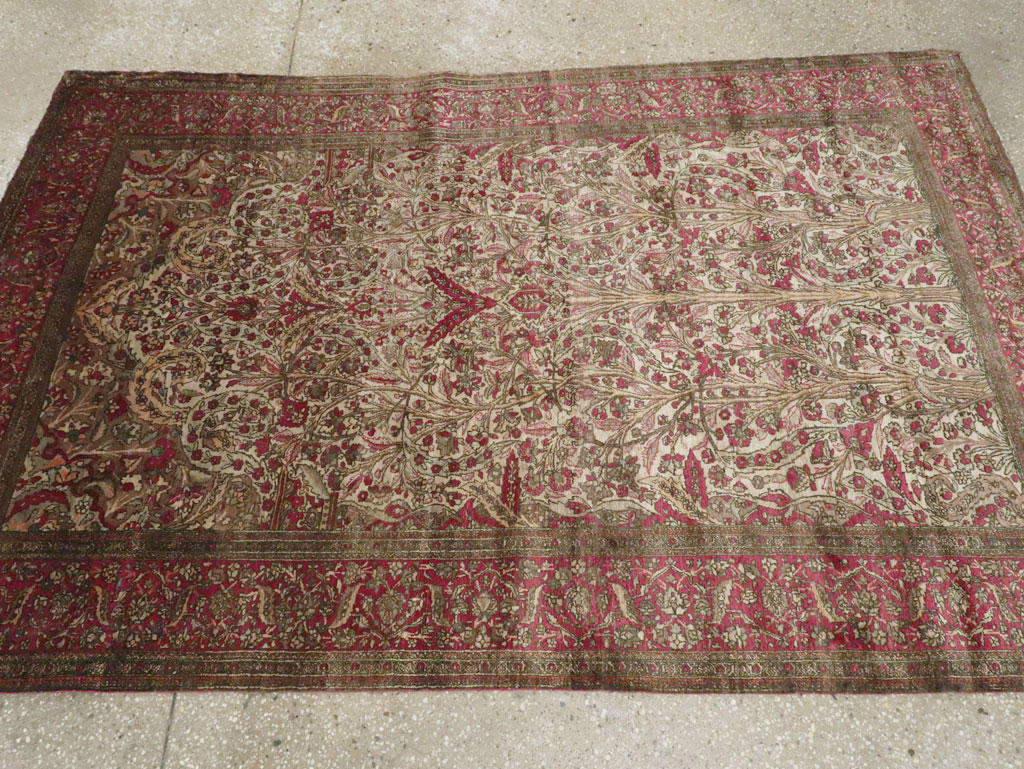 Antique Persian Silk Kashan Rug, No.22900 - Galerie Shabab