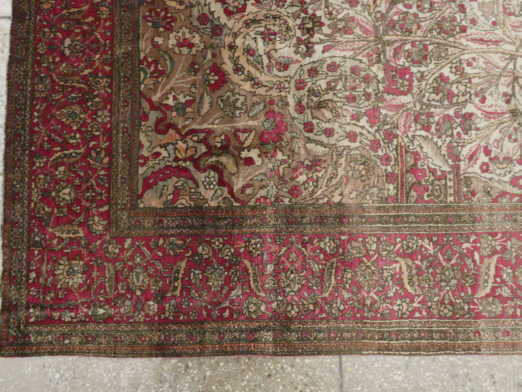 Antique Persian Silk Kashan Rug, No.22900 - Galerie Shabab