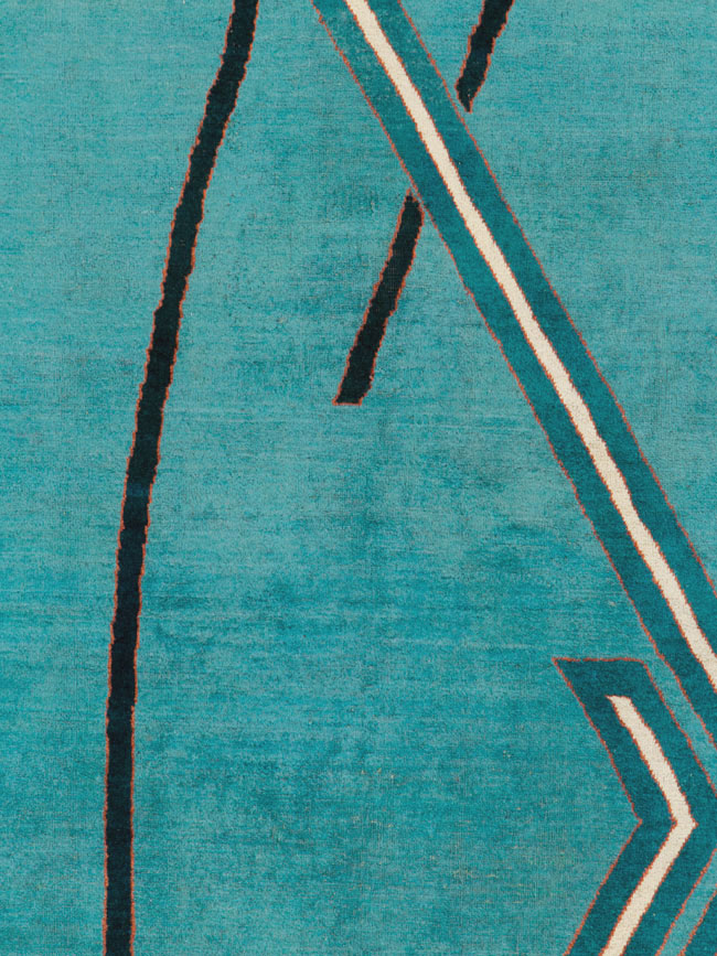 Vintage Persian Mashad Art Deco Carpet, No.22912 - Galerie Shabab