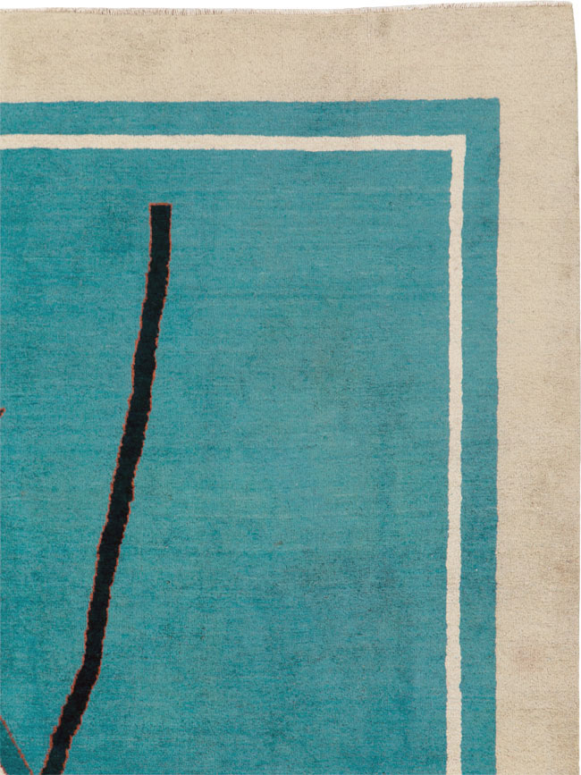 Vintage Persian Mashad Art Deco Carpet, No.22912 - Galerie Shabab