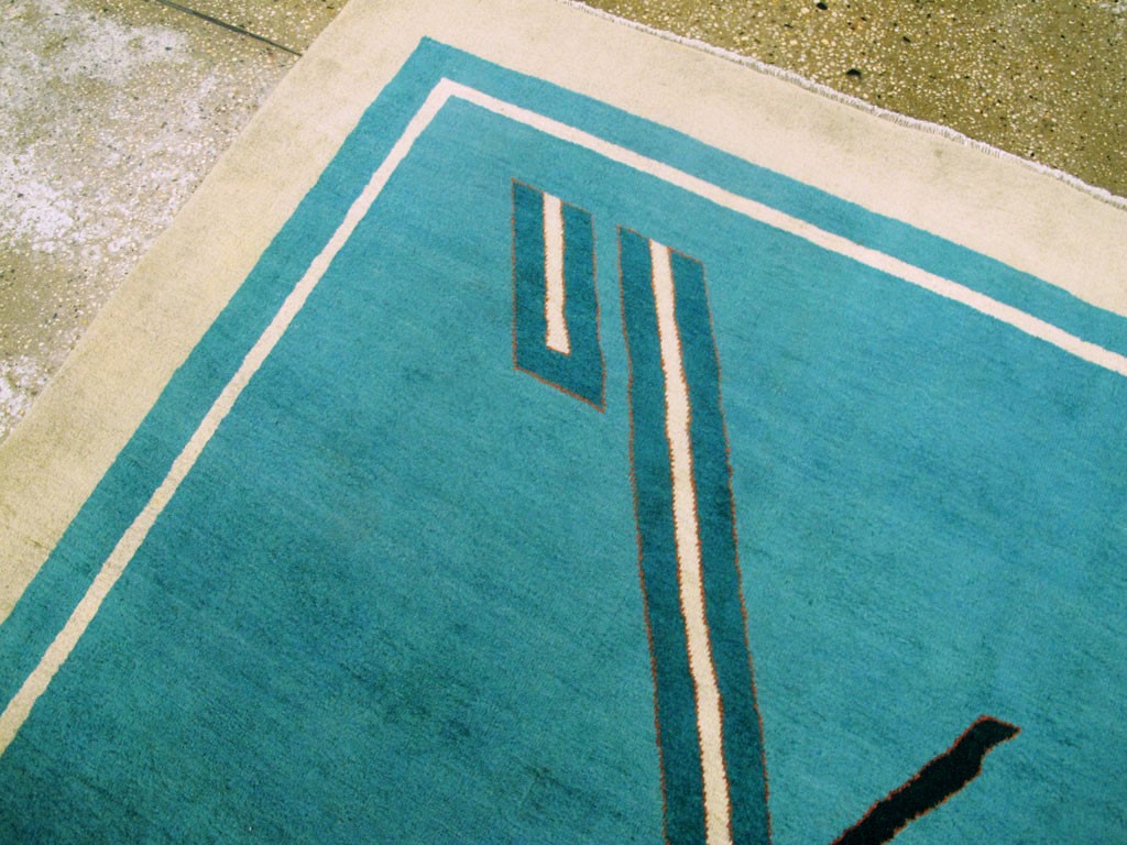 Vintage Persian Mashad Art Deco Carpet, No.22912 - Galerie Shabab