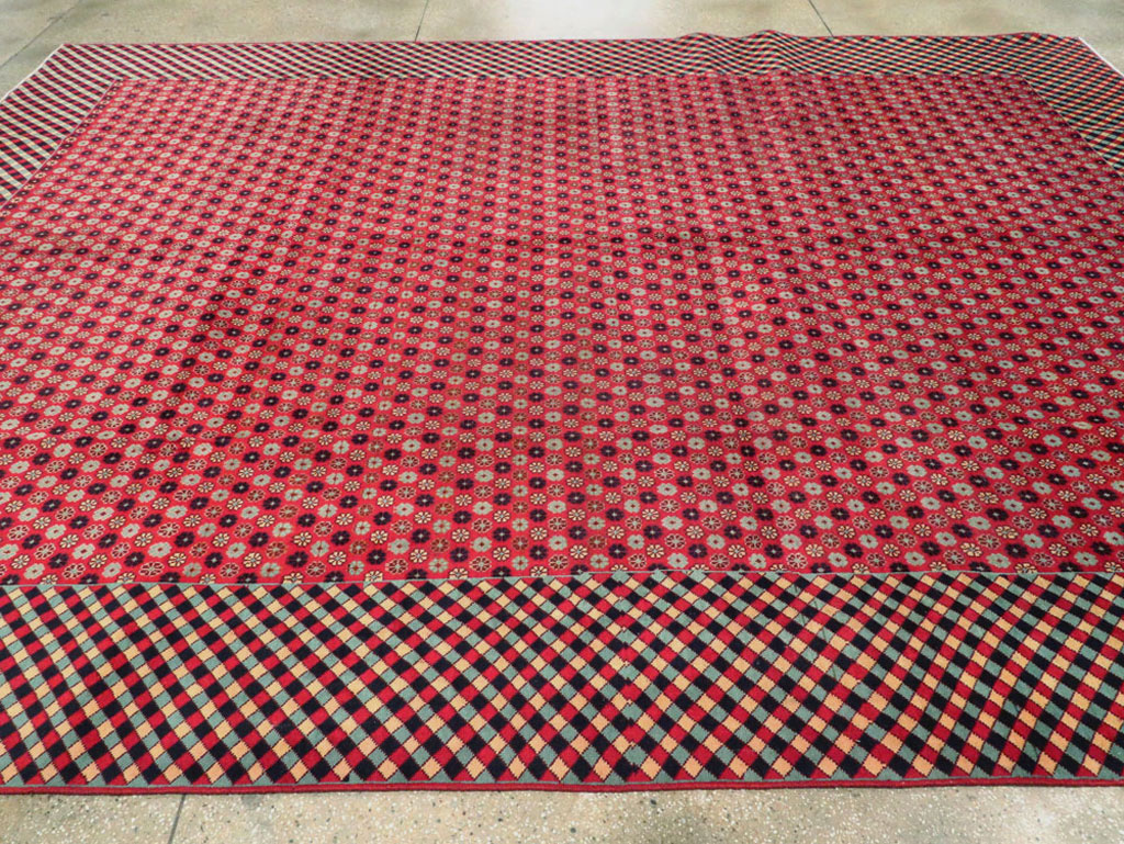 Vintage Persian Kashan Modernist Carpet, No.22916 - Galerie Shabab