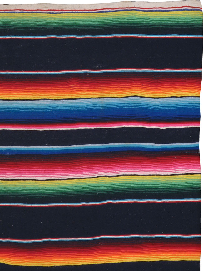 Vintage Mexican Flat-weave Blanket, No.22929 - Galerie Shabab