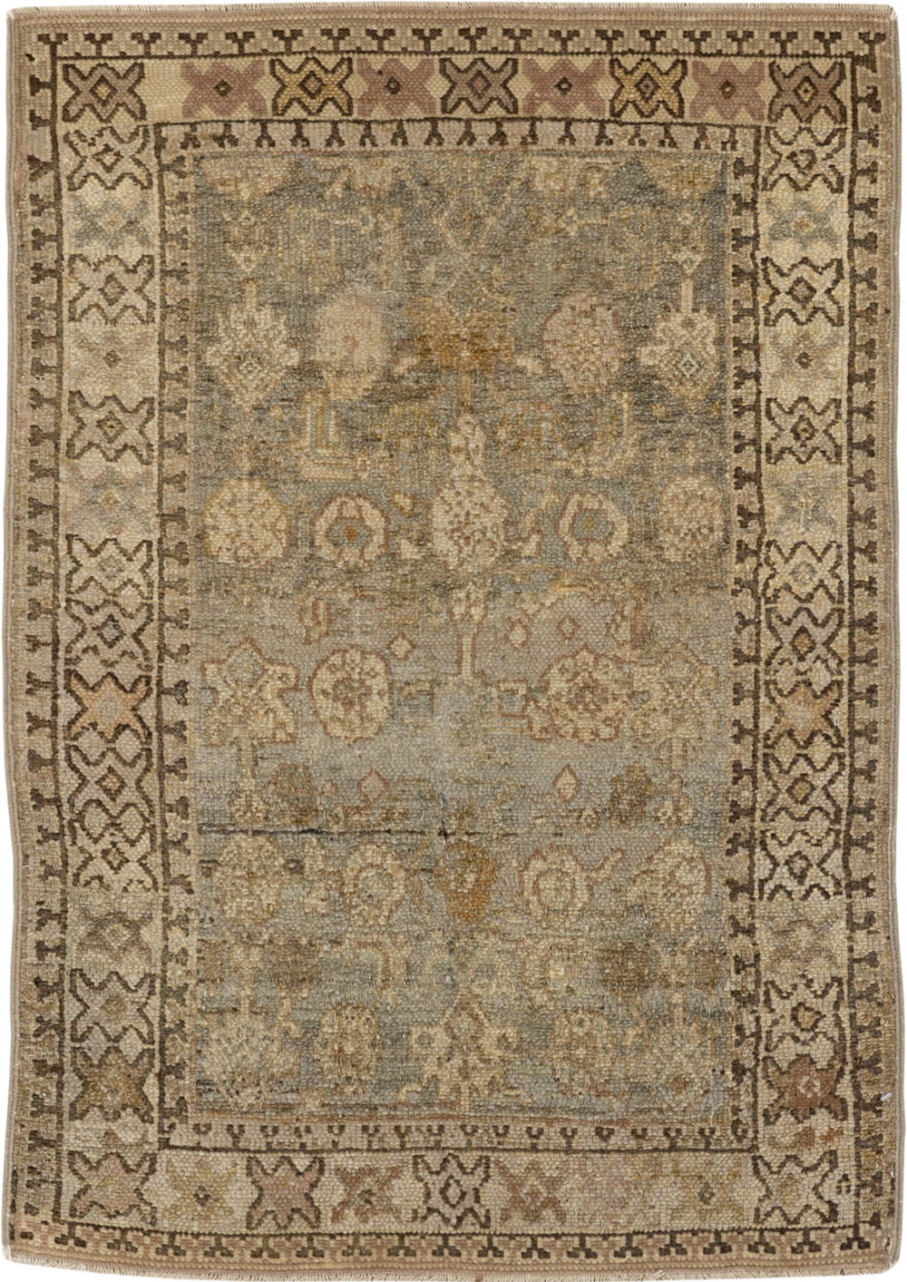 Antique Persian Bibikabad Throw Rug, No.22969 - Galerie Shabab