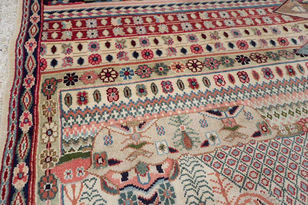 Vintage Persian Kashan Modernist Rug, No.22983 - Galerie Shabab