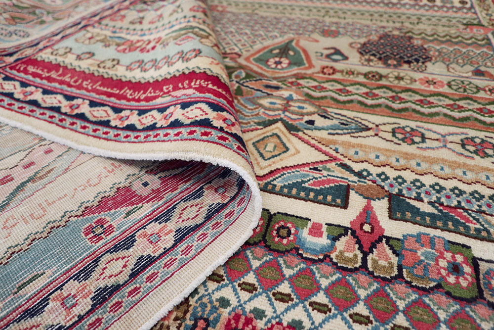 Vintage Persian Kashan Modernist Rug, No.22983 - Galerie Shabab