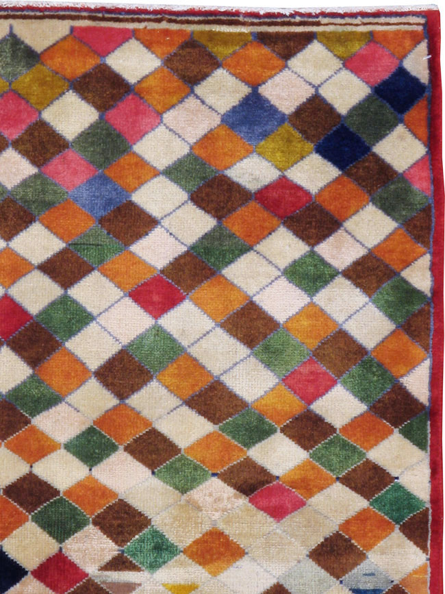 Vintage Persian Kashan Modernist Rug, No.22985 - Galerie Shabab