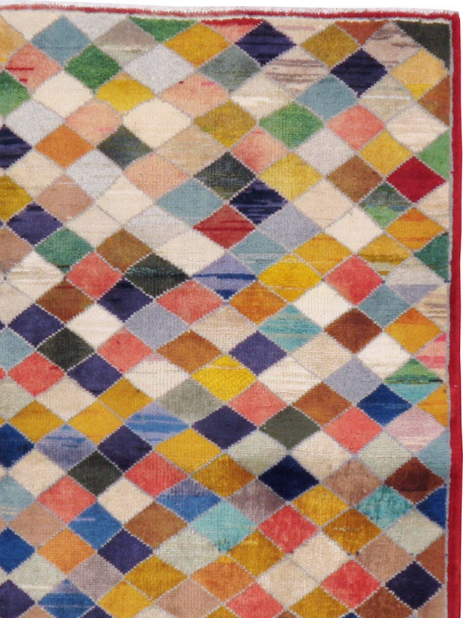 Vintage Persian Kashan Modernist Rug, No.22985 - Galerie Shabab
