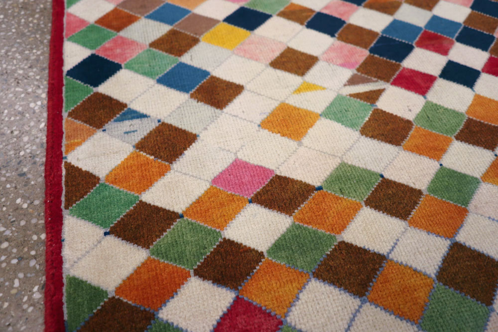 Vintage Persian Kashan Modernist Rug, No.22985 - Galerie Shabab