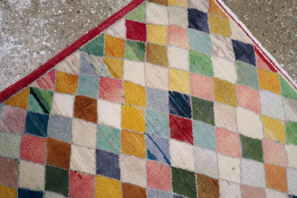 Vintage Persian Kashan Modernist Rug, No.22985 - Galerie Shabab