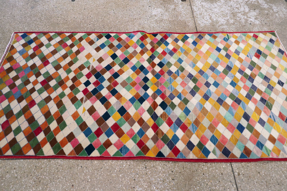 Vintage Persian Kashan Modernist Rug, No.22985 - Galerie Shabab