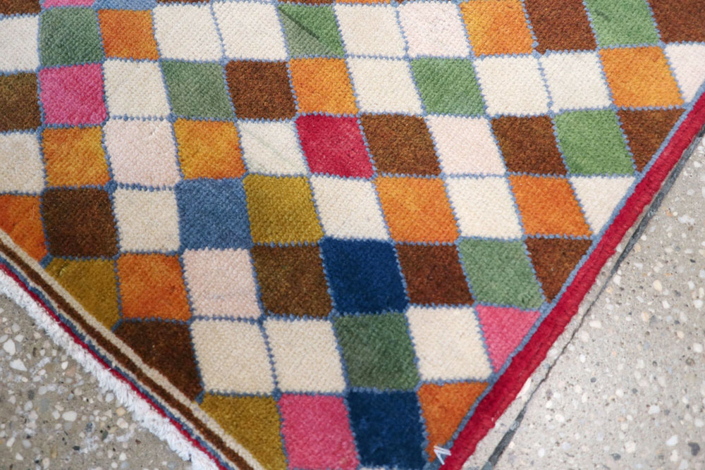 Vintage Persian Kashan Modernist Rug, No.22985 - Galerie Shabab