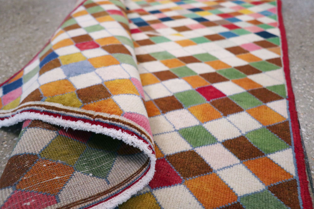 Vintage Persian Kashan Modernist Rug, No.22985 - Galerie Shabab