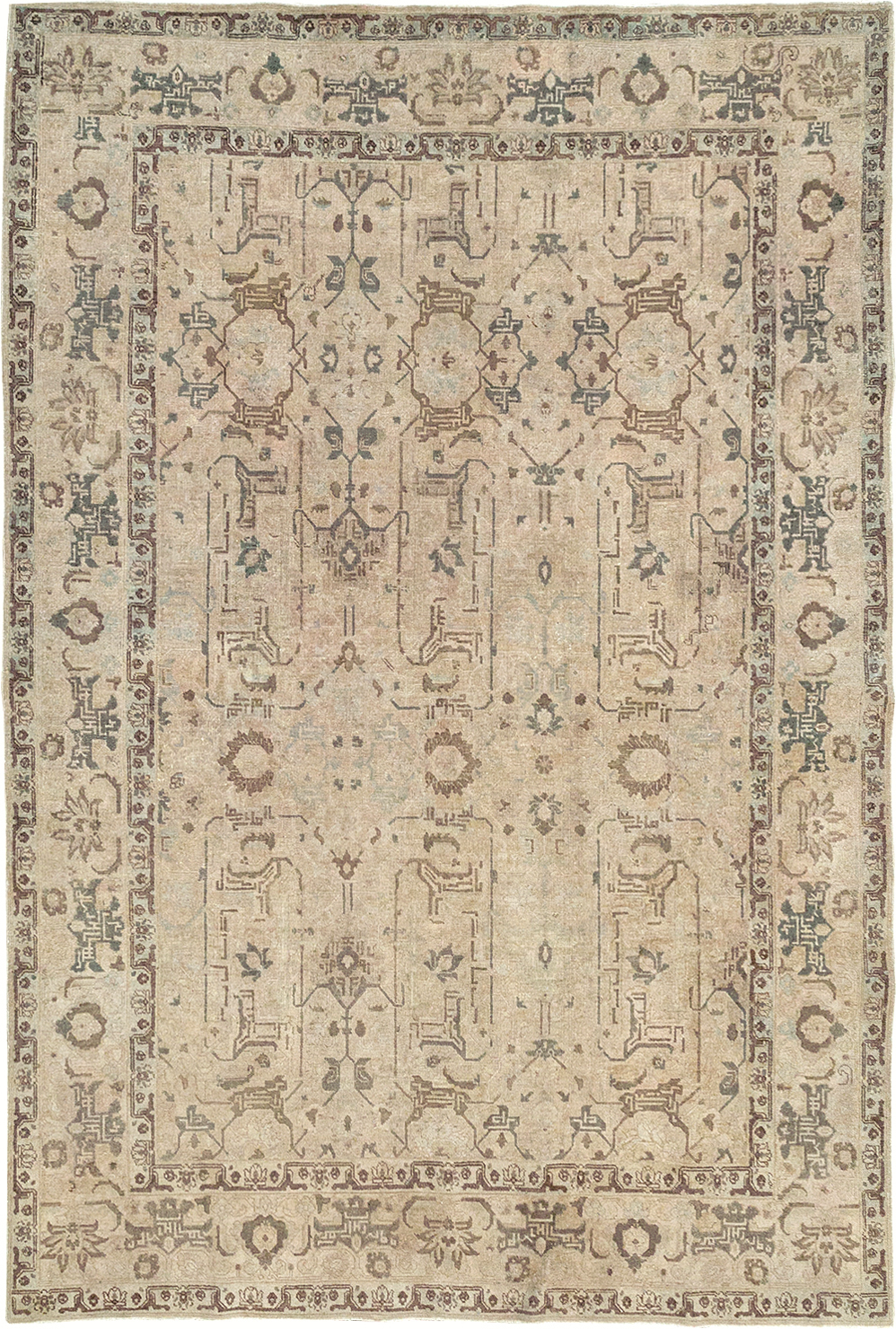 Vintage Persian Tabriz Accent Carpet, No.22986 - Galerie Shabab