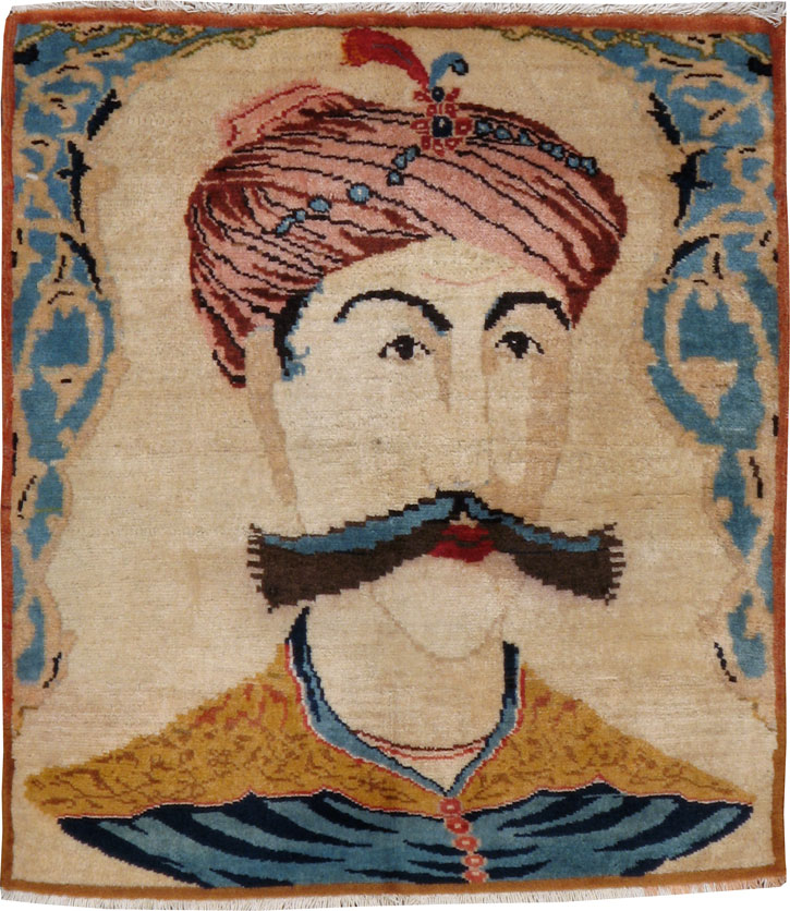 Vintage Persian Tabriz Pictorial Rug, No.22997 - Galerie Shabab