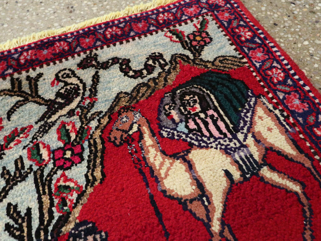Vintage Persian Tabriz Pictorial Rug, No.22998 - Galerie Shabab