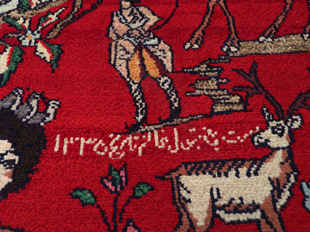 Vintage Persian Tabriz Pictorial Rug, No.22998 - Galerie Shabab